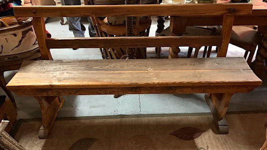 Western Rustic Wooden Bench