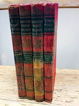 Vintage 1942 "The Illustrated World History" [four volumes]