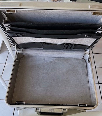 Zero Halliburton Briefcase Attache Case Aluminum Silver