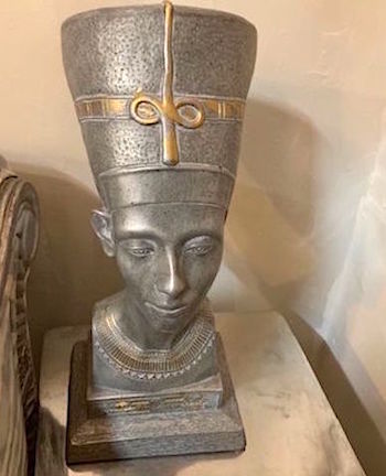 Egyptian Queen Nefertiti Bust Sculpture - Silver
