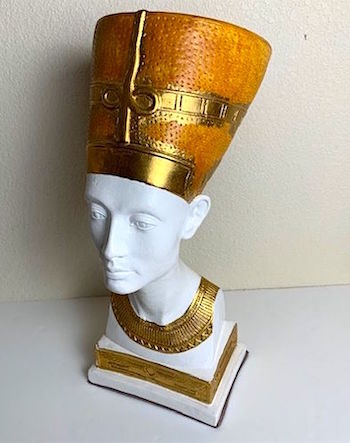 Egyptian Queen Nefertiti Bust - Gold and White