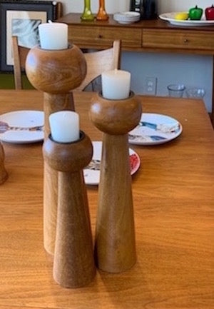 Mid Century Modern Danish Candleholders Set of Three