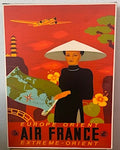 Air France Europe Orient Extreme Orient Vintage Canvas