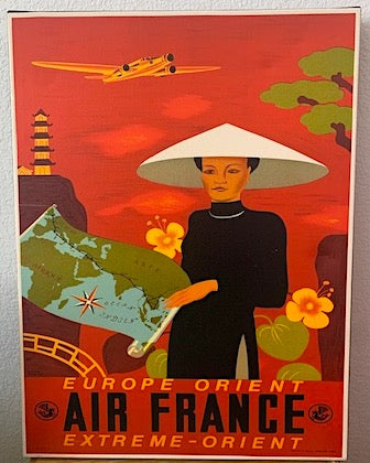 Air France Europe Orient Extreme Orient Vintage Canvas