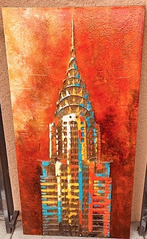 Psychedelic Chrysler Building  Canvas aArt Print.
