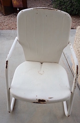 Mid Century Motel Lawn Metal Arm Chairs