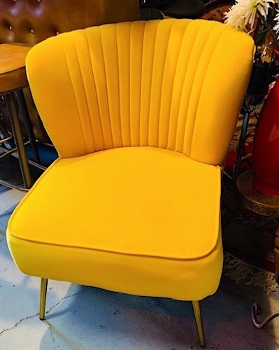 Lulu Velvet Mustard Gold Accent Chair