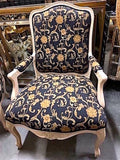 Vintage "Soph" Black and Gold Bergere Chairs