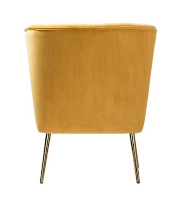 Lulu Velvet Mustard Gold Accent Chair