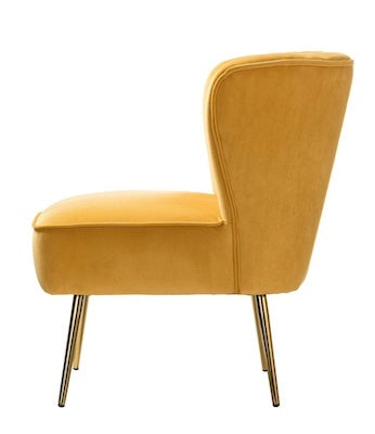 Lulu Velvet Mustard Gold Accent Chair
