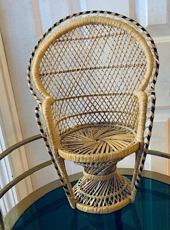 Small Peacock Natural Chair Planter/Decor