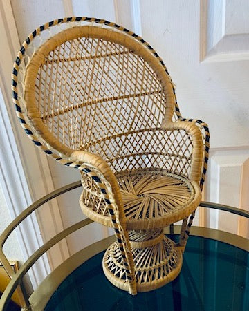 Small Peacock Natural Chair Planter/Decor