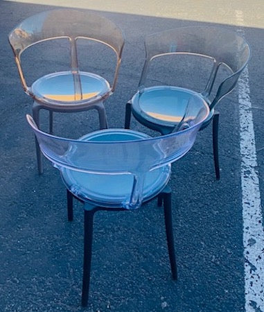 Acrylic Curved Back Low Cafe Chairs