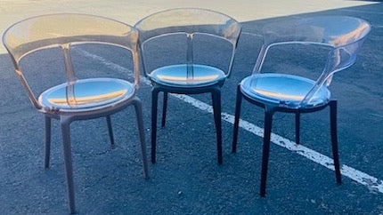 Acrylic Curved Back Low Cafe Chairs