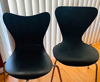 Mid Century Modern Style Black Minimalist Accent Chairs