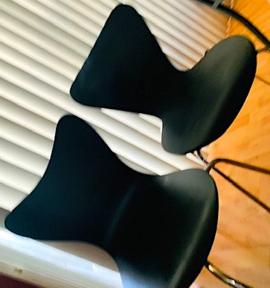 Mid Century Modern Style Black Minimalist Accent Chairs