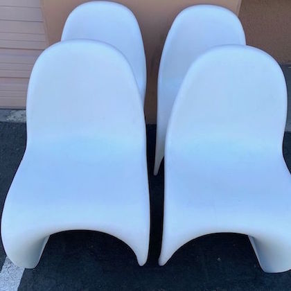 Mid Century White Chairs by Verner Panton for Vitra, 1960s