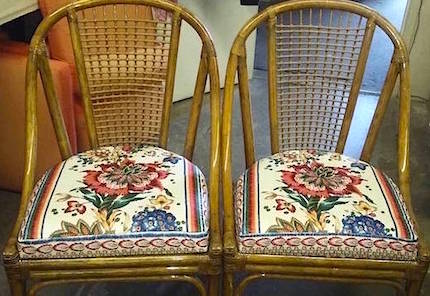 "Boho" Bamboo & Rattan Dining/Patio Chairs