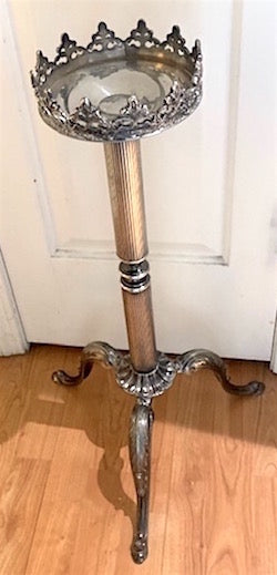 Mid Century William Adams Silver-Plated Ornate Ice Bucket on Pedestal Stand