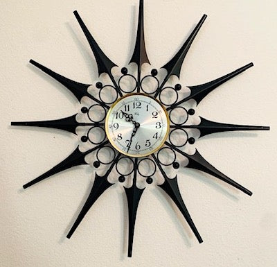 Mid Century Modern Atomic Starburst Wall Clock