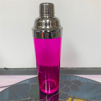 Vintage Art Deco Magenta Glass Cocktail Shaker