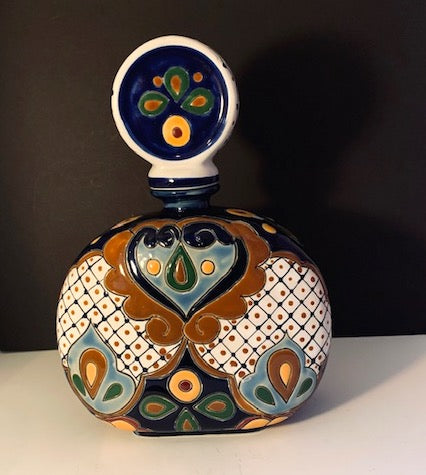Talavera Ceramic Mexican Tequila Decanter Display