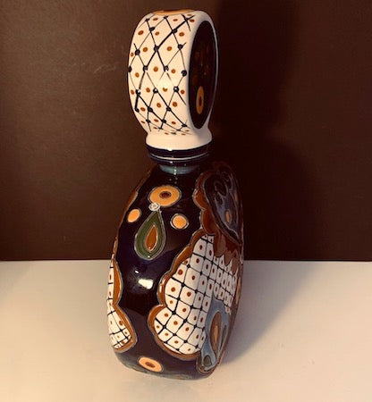 Talavera Ceramic Mexican Tequila Decanter Display