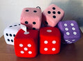 Plush Dice Car Decorative Hanging Mirror