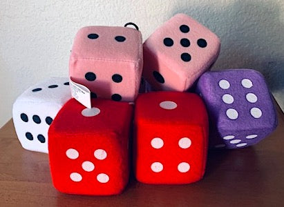 Plush Dice Car Decorative Hanging Mirror