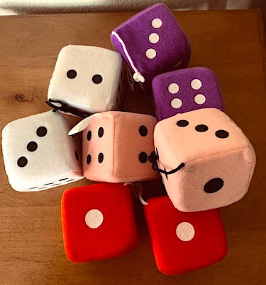Plush Dice Car Decorative Hanging Mirror
