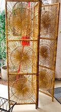 Mid Century Modern Rattan Screen Divide