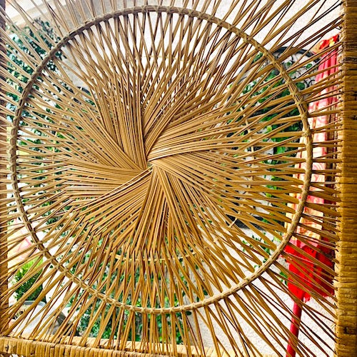 Mid Century Modern Rattan Screen Divide