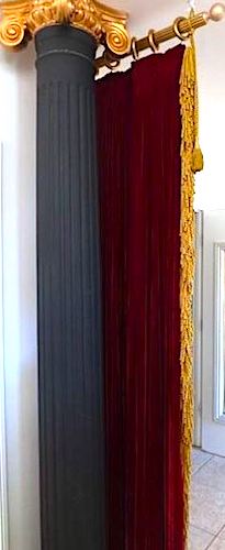 Vintage Luxury Velvet Red Curtains with Gold Fringes