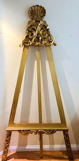 Rococo-Style Gilded Wooden Easel