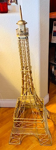 Vintage 1970s Iron Gold Eiffel Tower Sculpture