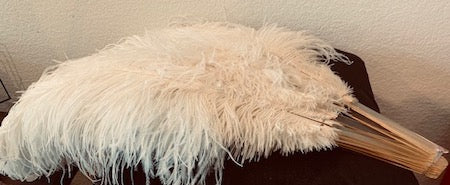 Smaller "Sally Rand" Style Ostrich Feathers Fan