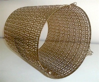 Hollywood Regency Footed Gold Tone Filigree Waste Basket