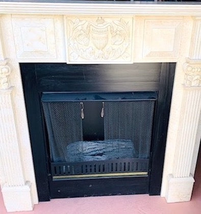 Free Standing Fireplace Mantel Distress Ivory