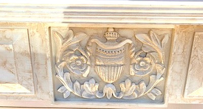 Free Standing Fireplace Mantel Distress Ivory