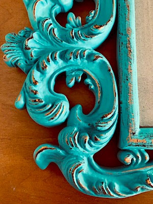 Distress Turquoise & Gold Open Frame