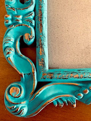 Distress Turquoise & Gold Open Frame