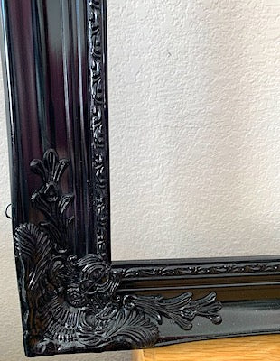 Vintage Oversized Black Lacquer Open Frame Gothic Style