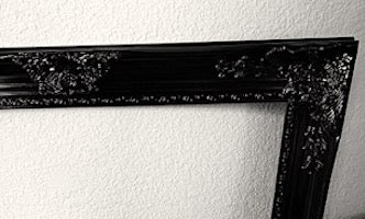 Vintage Oversized Black Lacquer Open Frame Gothic Style