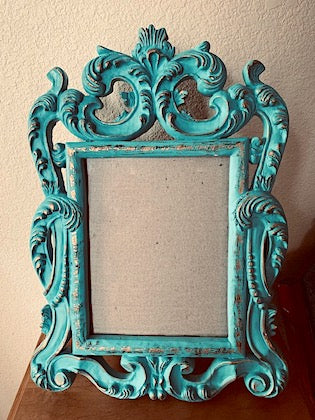 Distress Turquoise & Gold Open Frame