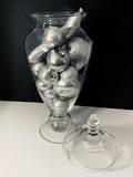 Artificial Silver Fruits in Lidded Urn