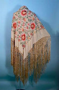 Vintage Light Pink Embroidered Piano Shawl