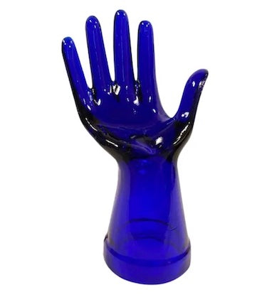 Vintage Hand Blown Glass Cobalt Blue Hands
