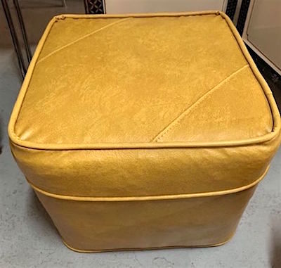 1960s Naughyde Vinyl Footstool, Hassock
