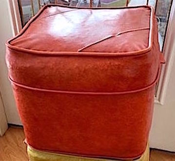 1960s Naughyde Vinyl Footstool, Hassock