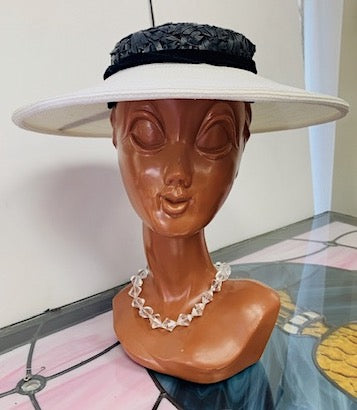 Vintage 50's Large Rim Black and White